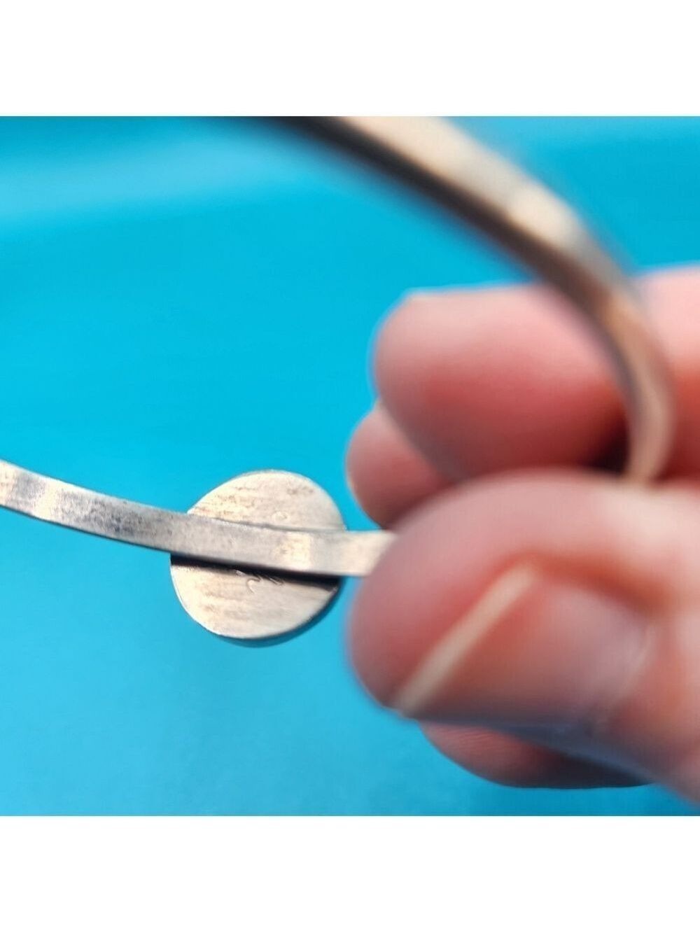 Turquoise Stone Sterling Silver Cuff - Picture 5 of 6